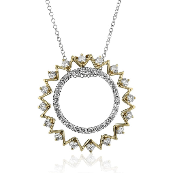 Sun Medallion Pendant Necklace in 18k Gold with Diamonds - Simon G. Jewelry