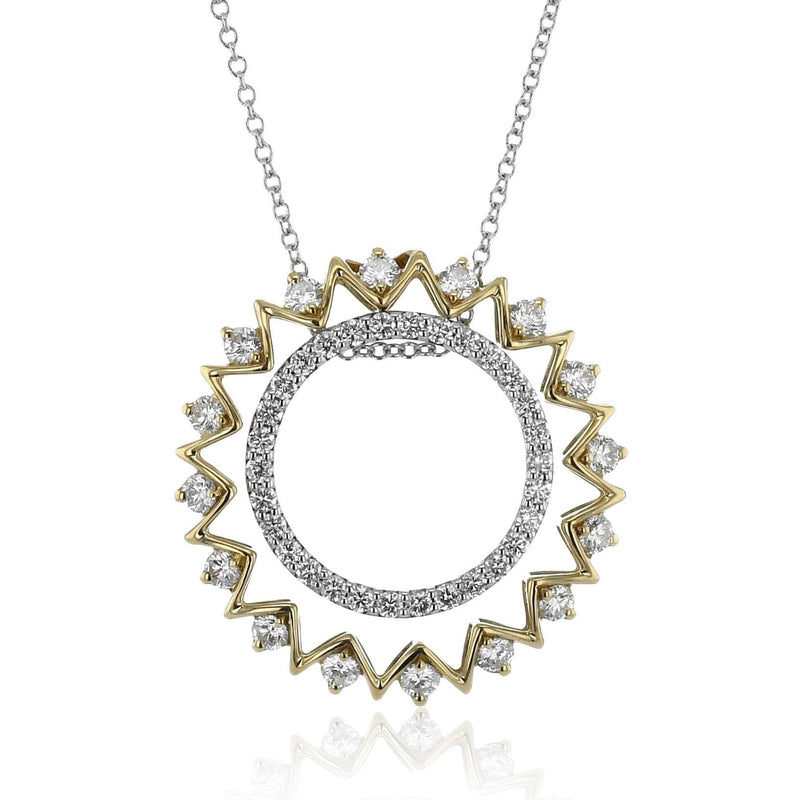 Sun Medallion Pendant Necklace in 18k Gold with Diamonds - Simon G. Jewelry