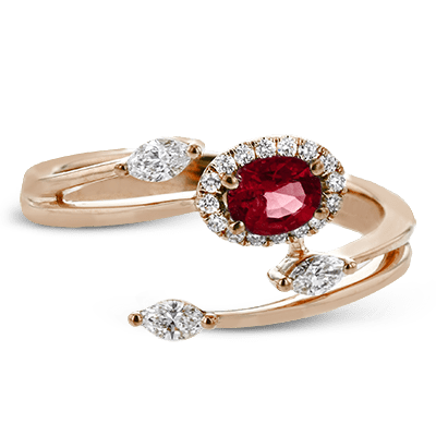 Tempera Color Gemstone Ring In 18k Gold With Diamonds - Simon G. Jewelry