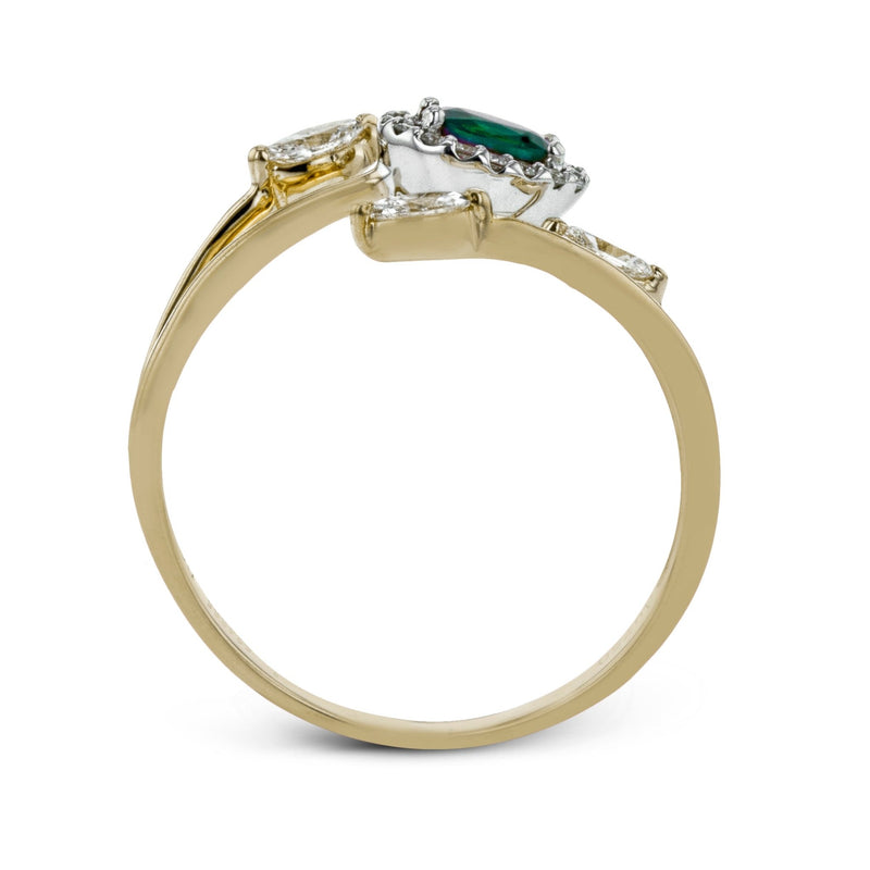 Tempera Color Gemstone Ring In 18k Gold With Diamonds - Simon G. Jewelry