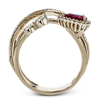 Tempera Color Gemstone Ring In 18k Gold With Diamonds - Simon G. Jewelry