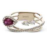 Tempera Color Gemstone Ring In 18k Gold With Diamonds - Simon G. Jewelry