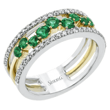 Tempera Color Gemstone Ring In 18k Gold With Diamonds - Simon G. Jewelry