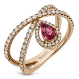 Tempera Color Ring In 18k Gold With Diamonds - Simon G. Jewelry