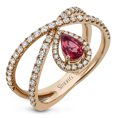 Tempera Color Ring In 18k Gold With Diamonds - Simon G. Jewelry