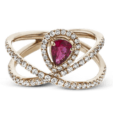 Tempera Color Ring In 18k Gold With Diamonds - Simon G. Jewelry