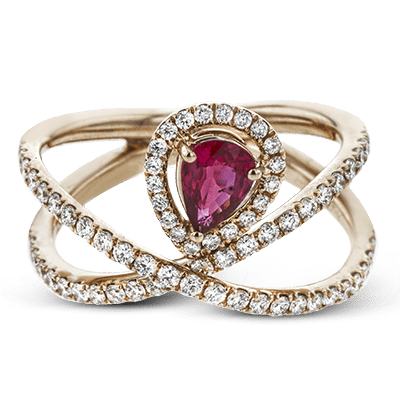 Tempera Color Ring In 18k Gold With Diamonds - Simon G. Jewelry