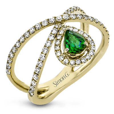 Tempera Color Ring In 18k Gold With Diamonds - Simon G. Jewelry