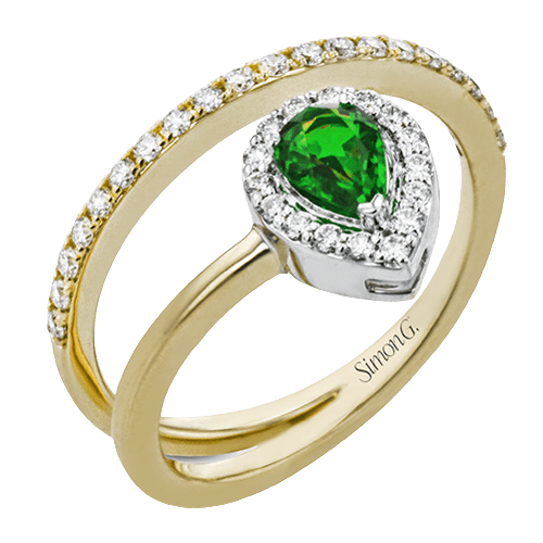 Tempera Color Ring In 18k Gold With Diamonds - Simon G. Jewelry