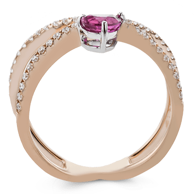 Tempera Color Ring In 18k Gold With Diamonds - Simon G. Jewelry