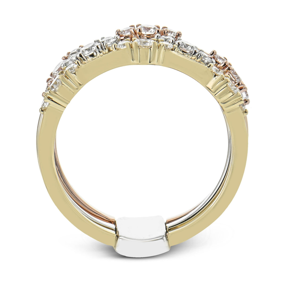 Three-tone Fashion Ring in 18k Gold with Diamonds – Simon G