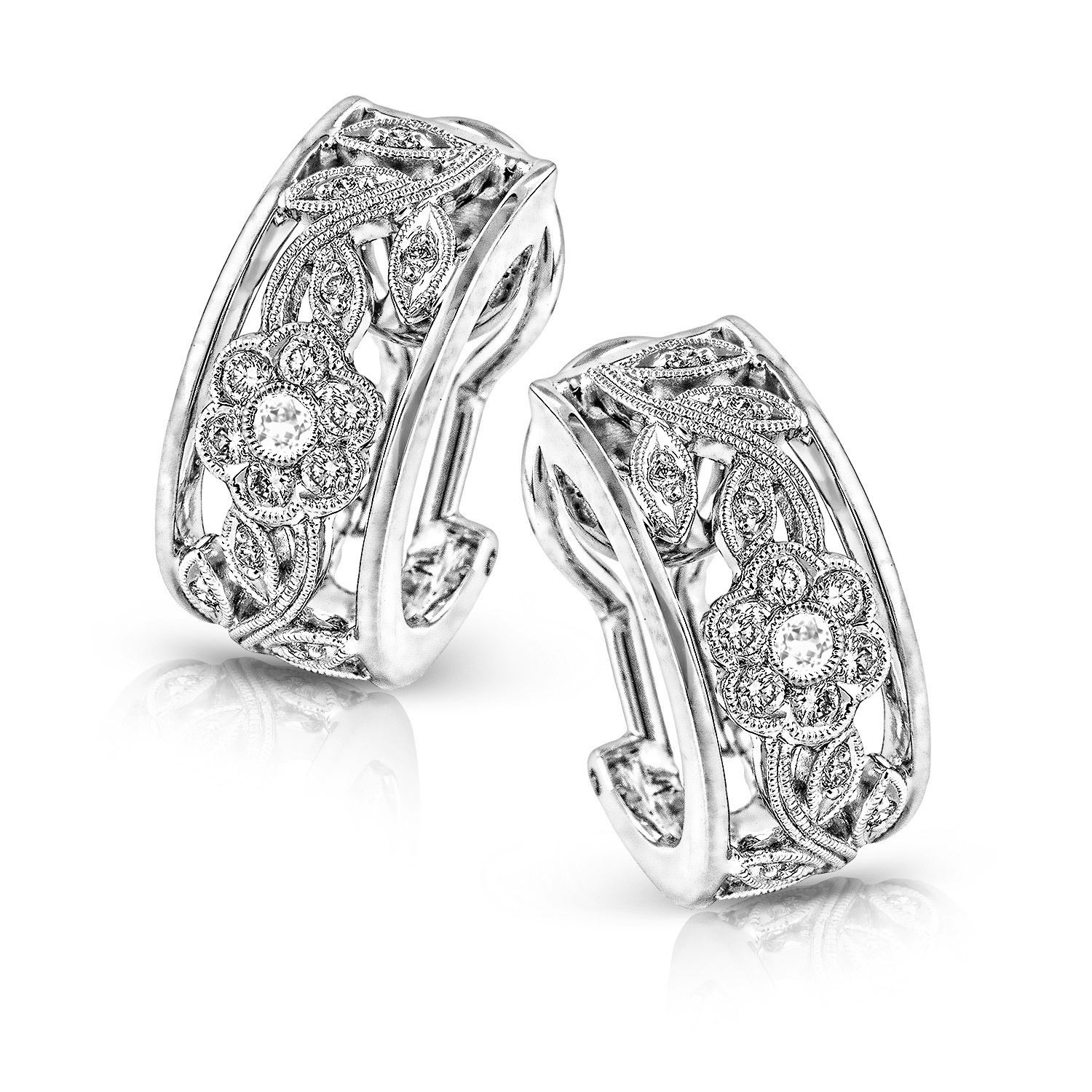 Trellis Earrings in 18k Gold with Diamonds - Simon G. Jewelry