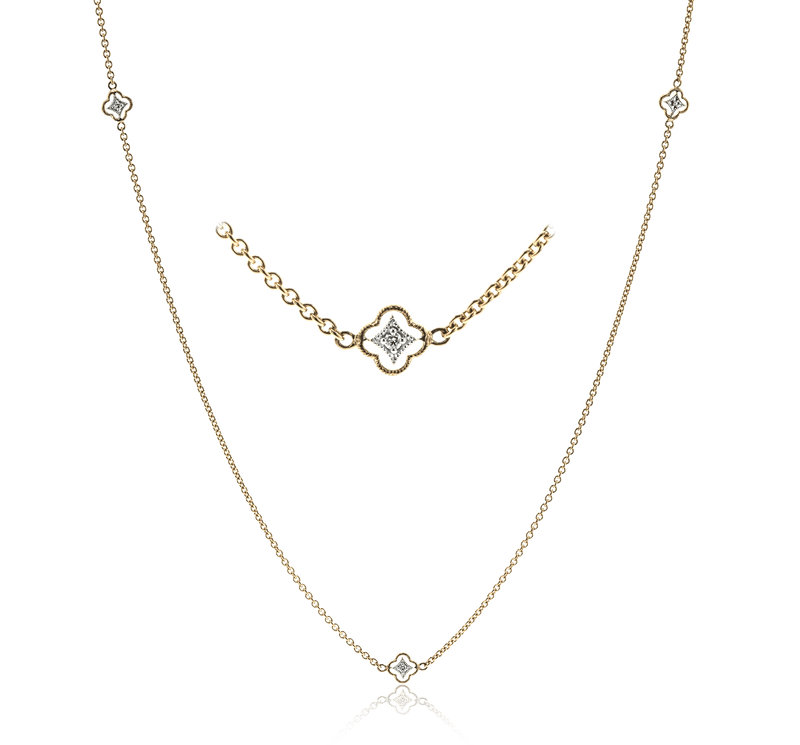 Trellis Necklace in 18k Gold with Diamonds - Simon G. Jewelry