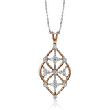 Trellis Pendant Necklace in 18k Gold with Diamonds - Simon G. Jewelry