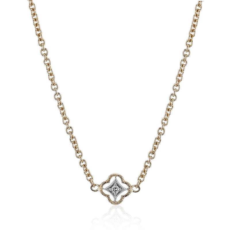 Trellis Pendant Necklace in 18k Gold with Diamonds - Simon G. Jewelry