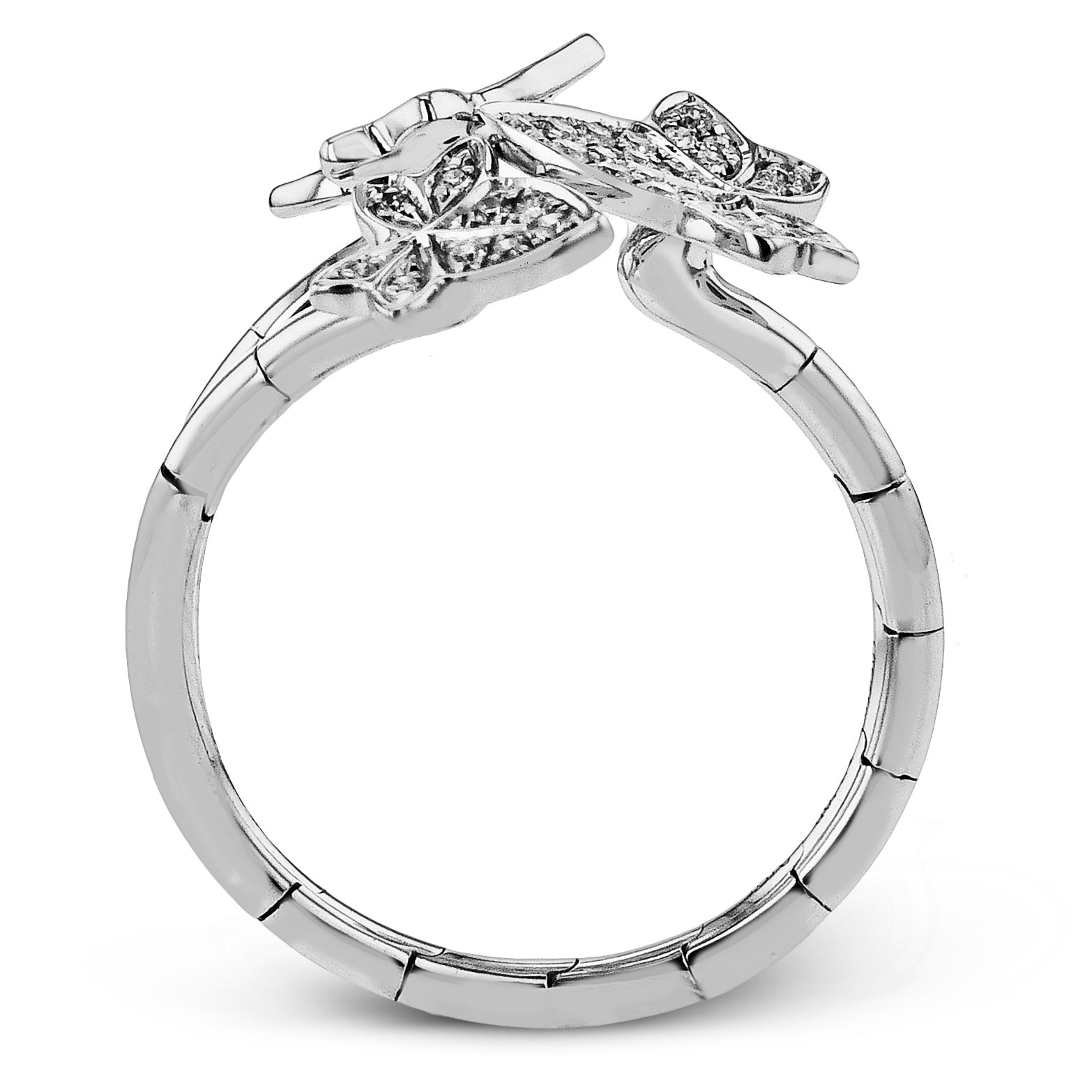 Vine Ring in 18k Gold with Diamonds - Simon G. Jewelry