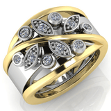 Vine Smart Ring Jacket in 14k Gold with Diamonds - Simon G. Jewelry