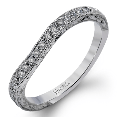 Wedding Band in 18k Gold with Diamonds - Simon G. Jewelry