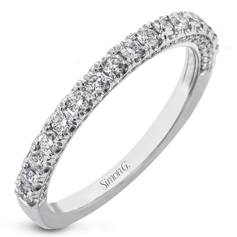 Wedding Band in 18k Gold with Diamonds - Simon G. Jewelry