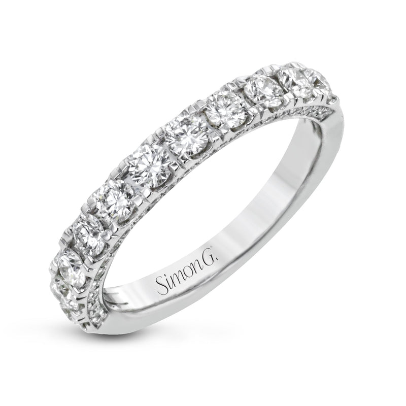 Wedding Band in 18k Gold with Diamonds - Simon G. Jewelry