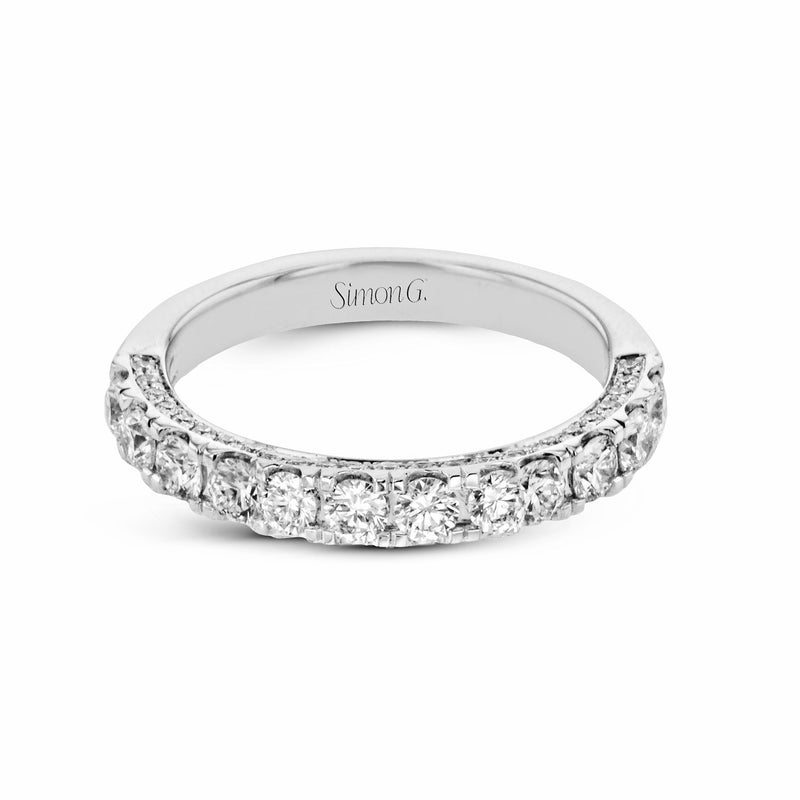 Wedding Band in 18k Gold with Diamonds - Simon G. Jewelry