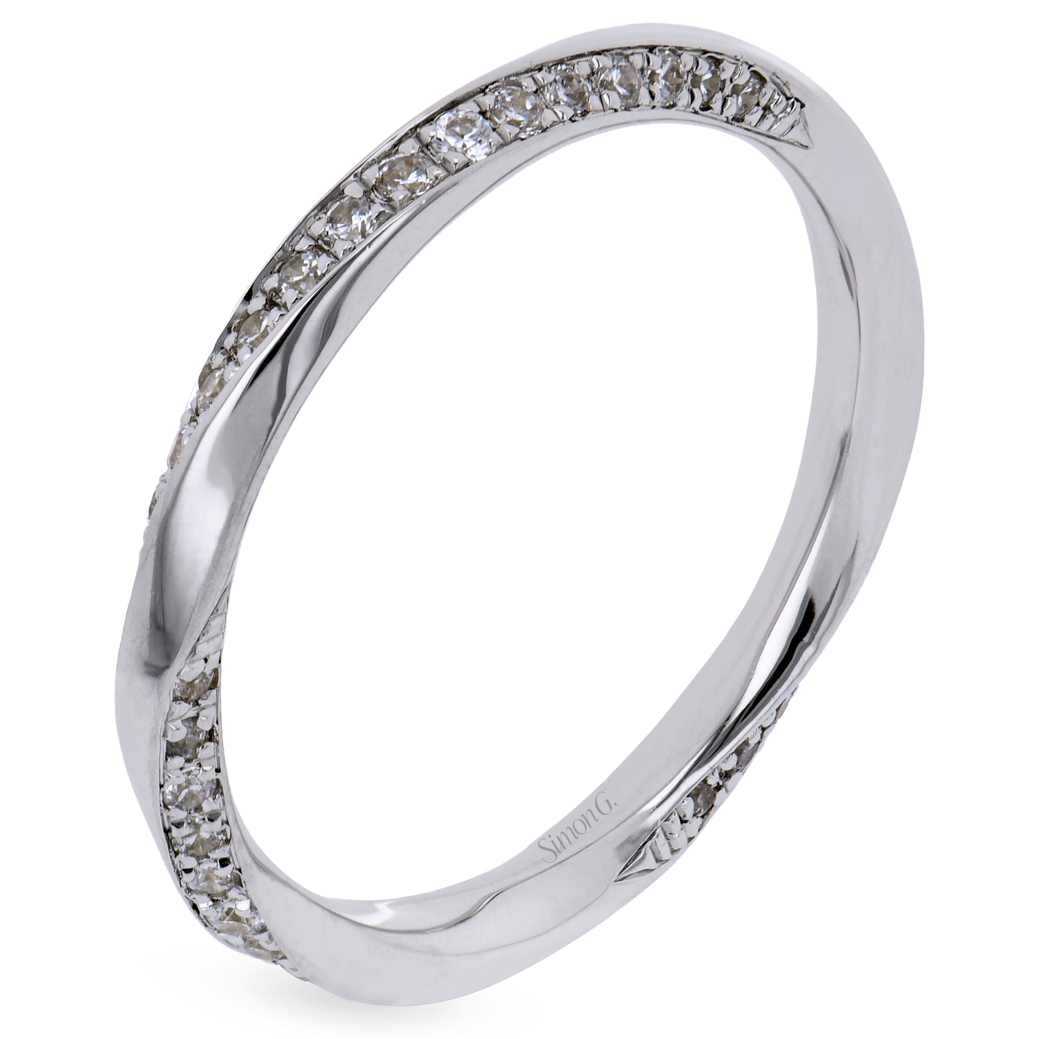 Wedding Band in 18k Gold with Diamonds - Simon G. Jewelry