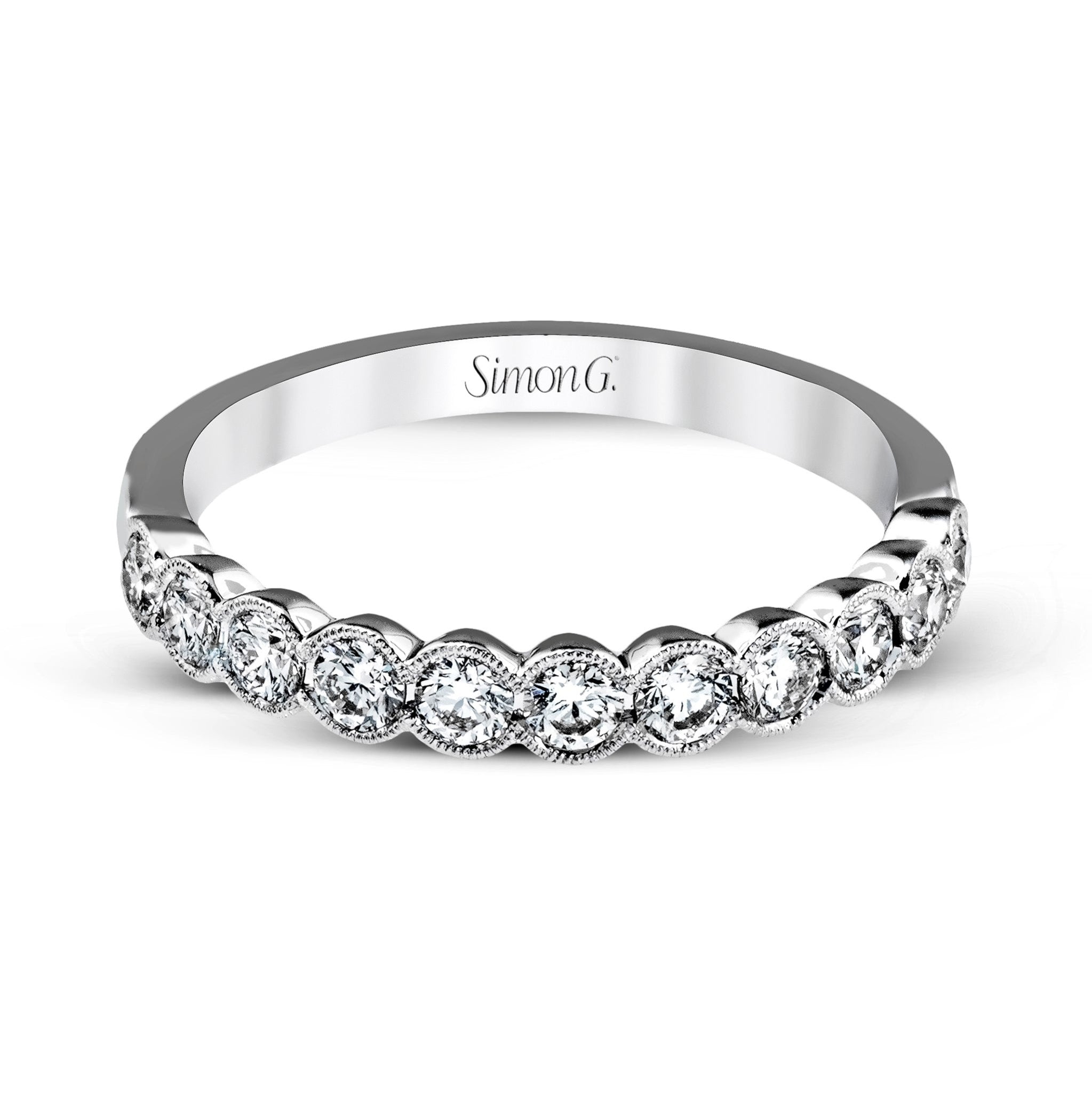 Wedding Band In 18k Gold With Diamonds - Simon G. Jewelry