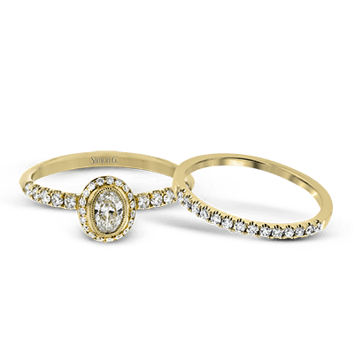 Wedding Set in 18k Gold with Diamonds - Simon G. Jewelry