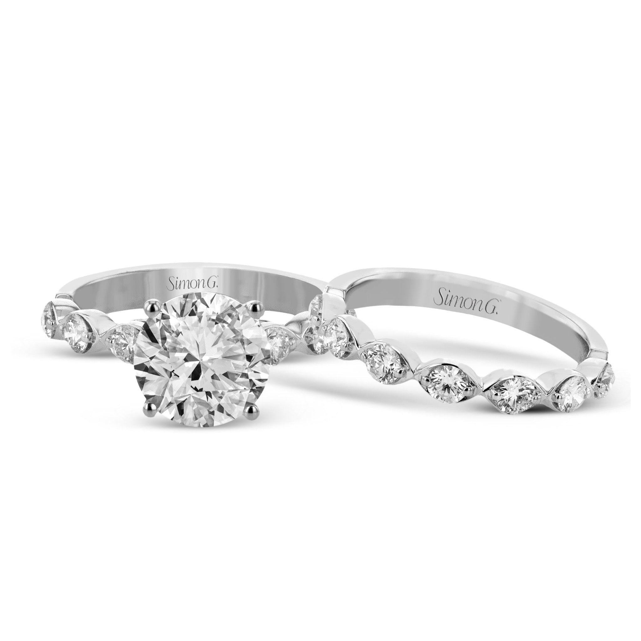 Wedding Set in 18k Gold with Diamonds - Simon G. Jewelry