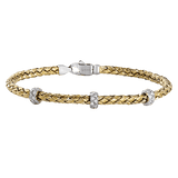 Woven Bangle in 18k Gold with Diamonds - Simon G. Jewelry