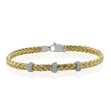 Woven Bangle in 18k Gold with Diamonds - Simon G. Jewelry