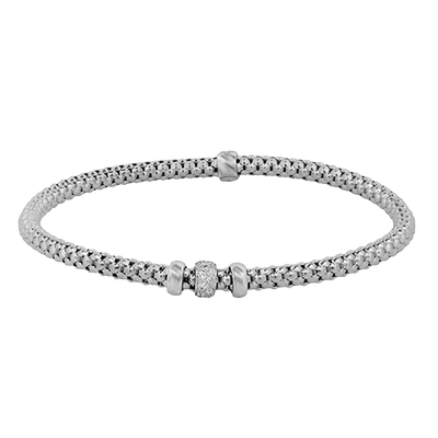 Woven Bracelet in 18k Gold with Diamonds Simon G. Jewelry