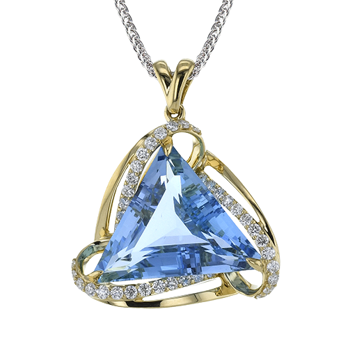 COLOR PENDANT IN 18K GOLD WITH DIAMONDS
