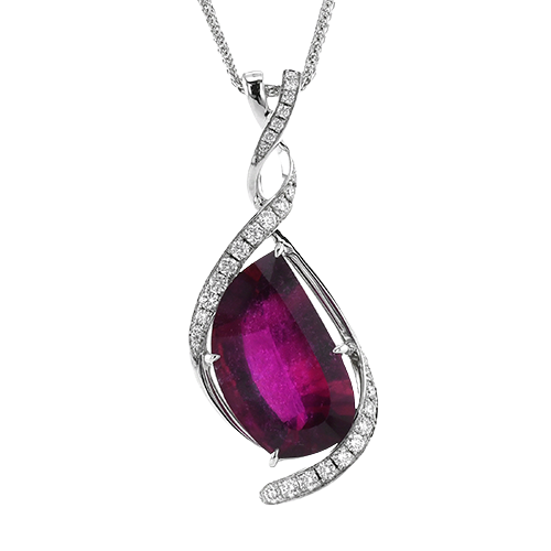RUBY PENDANT IN 18K GOLD WITH DIAMONDS
