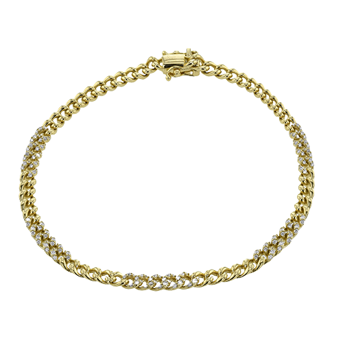 Chain Link Bracelet in 18k Gold with Diamonds