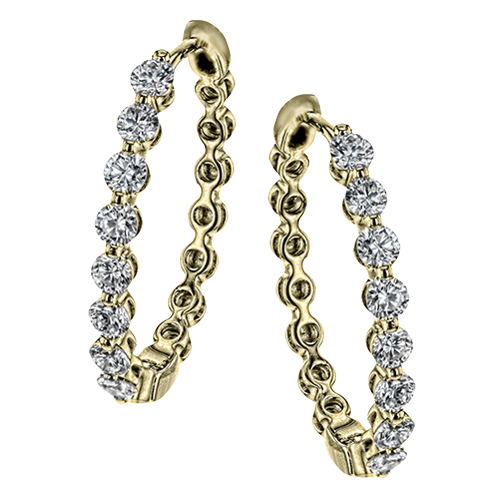 Harmonie Hoop Earrings in 18k Gold with Diamonds