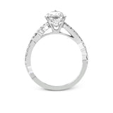Pear-Cut Criss-Cross Engagement Ring In 18k Gold With Diamonds