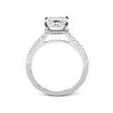 Cushion-Cut Hidden Halo Engagement Ring In 18k Gold With Diamonds