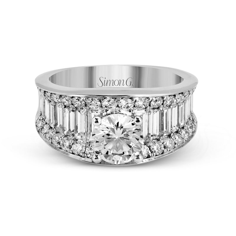 Round-Cut Simon-Set Engagement Ring In 18k Gold With Diamonds