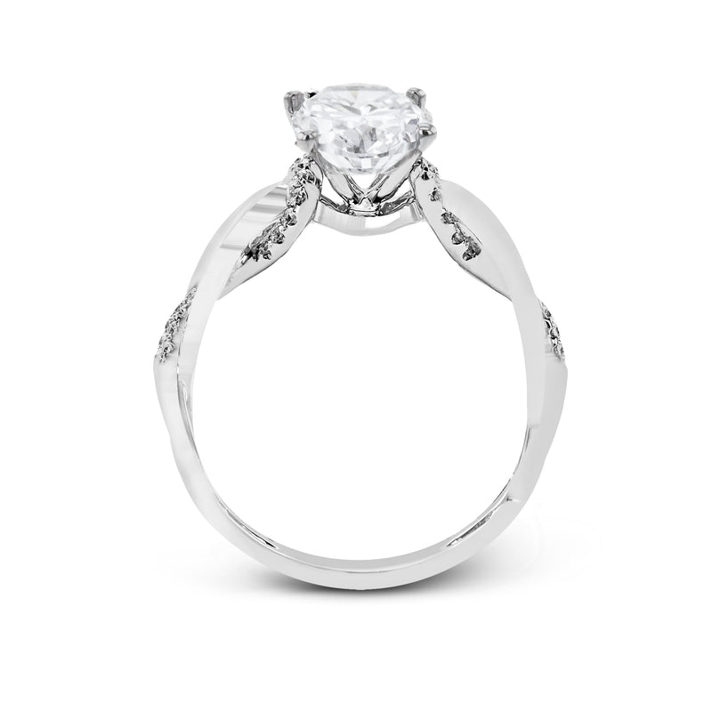 Oval-Cut Criss-Cross Engagement Ring In 18k Gold With Diamonds