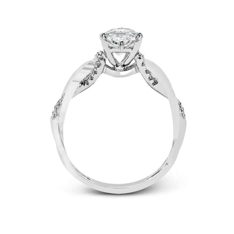 Pear-Cut Criss-Cross Engagement Ring In 18k Gold With Diamonds