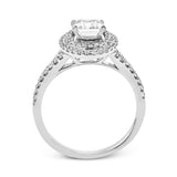 Emerald-Cut Double-Halo Engagement Ring In 18k Gold With Diamonds