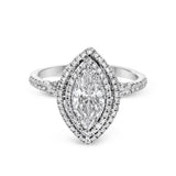 Marquise-Cut Double-Halo Engagement Ring In 18k Gold With Diamonds