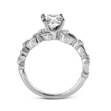Princess-cut Trellis Engagement Ring & Matching Wedding Band in 18k Gold with Diamonds