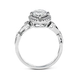 Marquise-Cut Halo Engagement Ring In 18k Gold With Diamonds