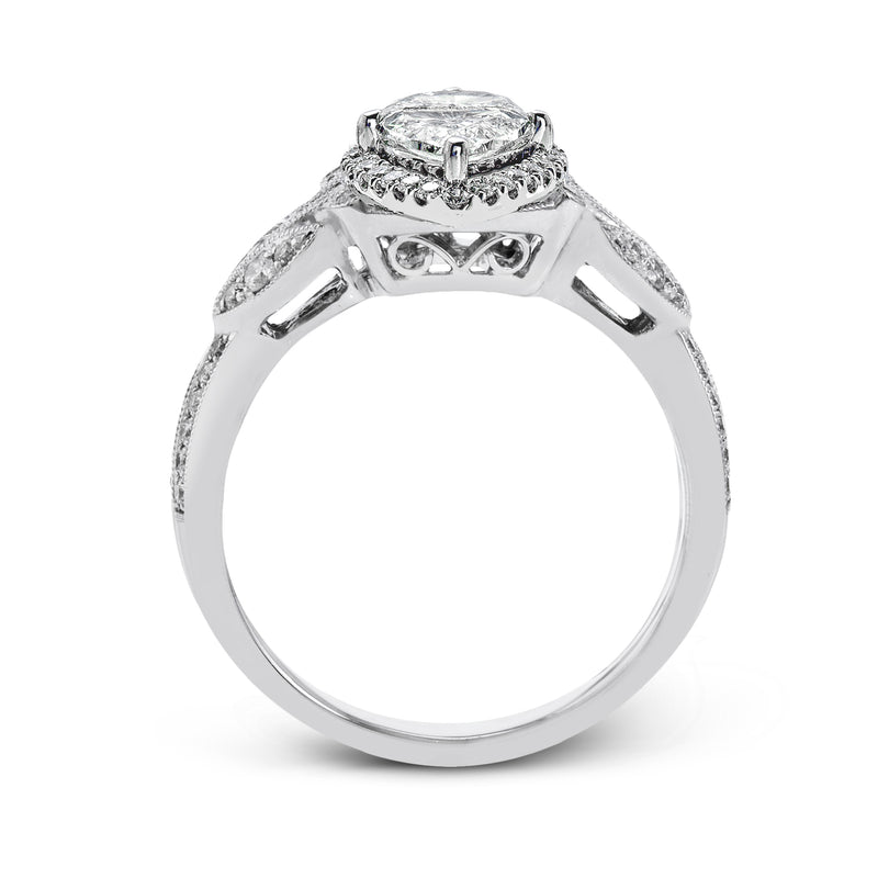 Marquise-Cut Halo Engagement Ring In 18k Gold With Diamonds