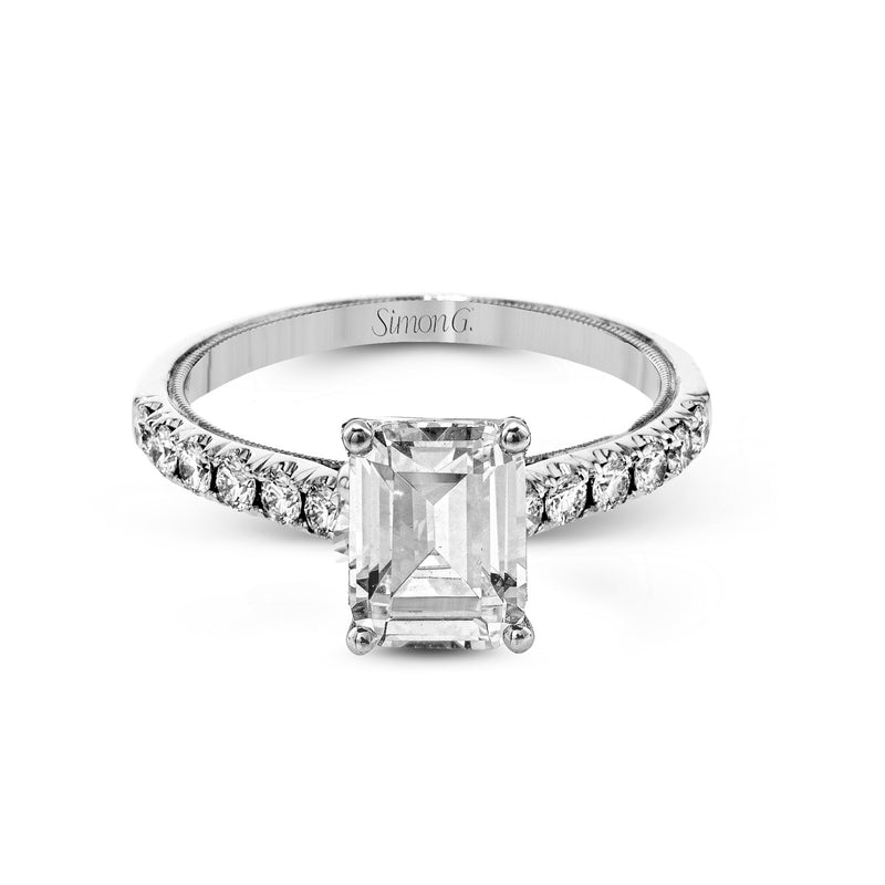 Emerald-Cut Engagement Ring In 18k Gold With Diamonds