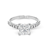 Princess-Cut Engagement Ring In 18k Gold With Diamonds