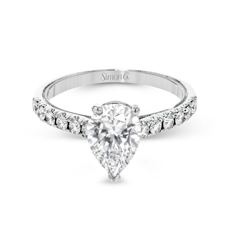 Pear-Cut Engagement Ring In 18k Gold With Diamonds