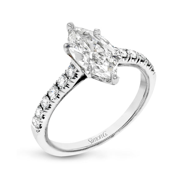 Marquise-Cut Engagement Ring In 18k Gold With Diamonds